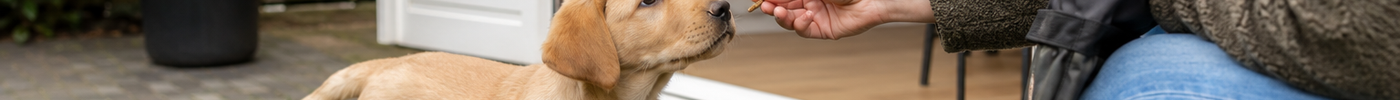 Puppy wordt direct buiten beloond tijdens de zindelijkheidstraining