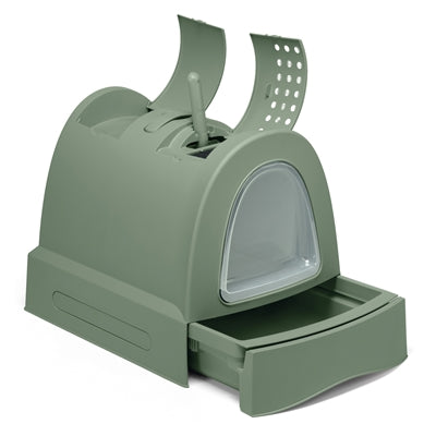 Imac Zuma 2nd Life -kissanhiekkalaatikko liukuvalla laatikolla, vihreä