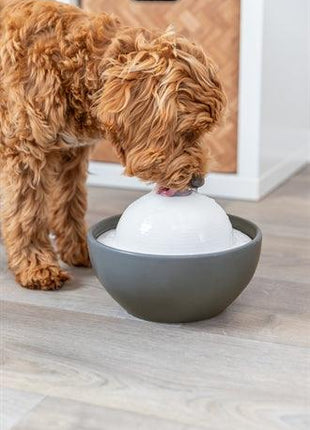 Trixie Vital Dome Drinkfontein Keramiek Grijs / Wit