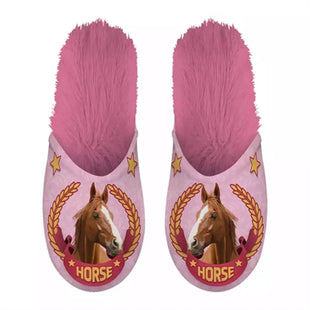 Merkloos Pantoffel Horse Roze