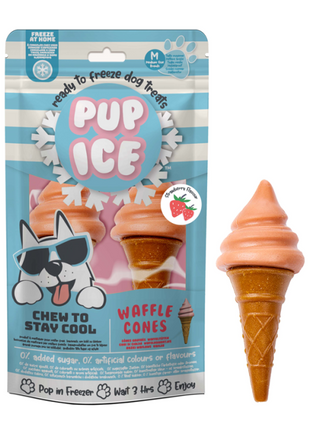 Pup Ice Waffle Cones Strawberry M