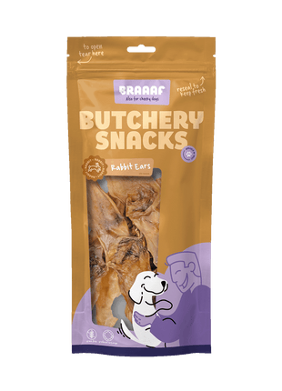 Braaaf Butchery Snacks Konijnenoren 80 g