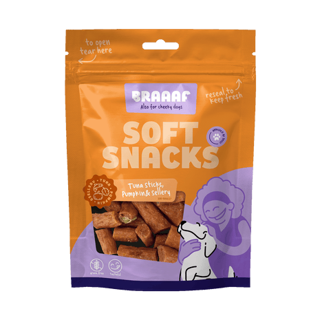 Braaaf Soft Snack met tonijn pompoen en selderij