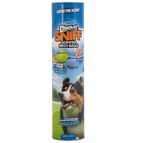 Chuckit! Sniff Fetch Ball Bacon & Peanut Butter M 4-pack