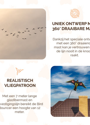 Knock Pest Vogel Verschrikker vlieger complete set 7 m