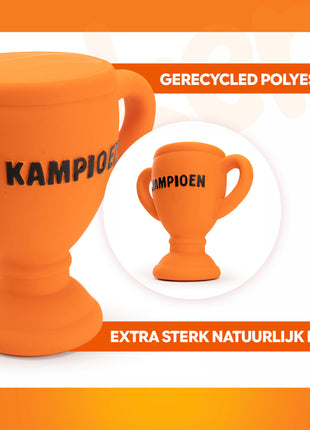 Oranje Latex Hondenspeeltjes WK Beker