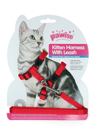 Pawise Kitten Harness With Leash Red/Blue