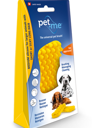 Pet+Me Dog Hair Brush Kort haar Geel