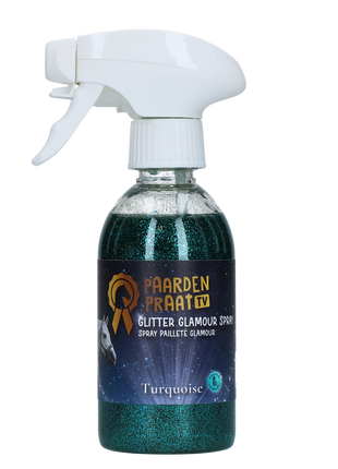 Paardenpraat TV Glitter Glamour Spray Turquoise