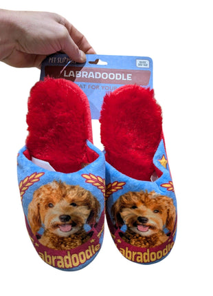 Merkloos Pantoffel Labradoodle Lila / Rood
