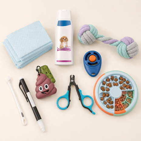 Puppy Starterbox 0-6 Kuukautta – Etupaketti, 9 Tuotetta