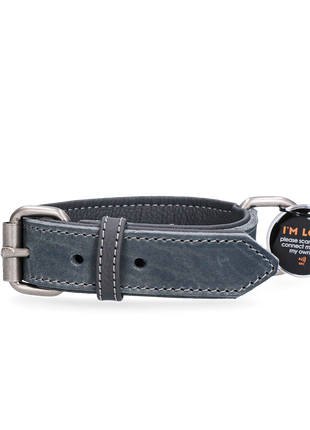 Spotted! Pro Leren Halsband - Grijs